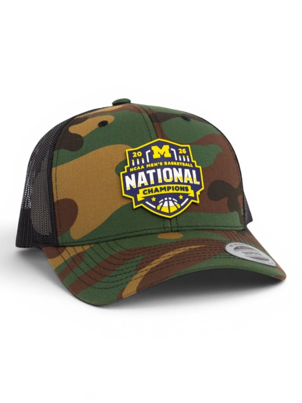 Michigan Wolverines 2026 Basketball National Champions 3D YP Trucker Hat